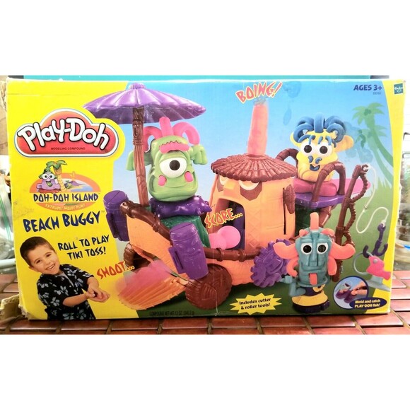 Vintage Tiki Play-Doh Doh-Doh Island Beach Buggy Play Set 90% Complete - Picture 1 of 8